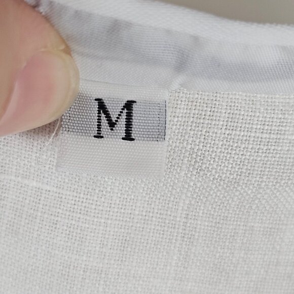 Bryn Walker M ivory Natural Fiber Linen Coastal Quiet Luxury Minimalist Top - Picture 10 of 10